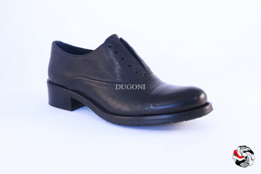 Slip on  in pelle nera  </br> D663 Scarpe donna