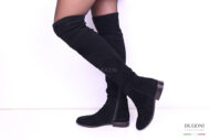 Stivale flat camoscio nero </br> D983 Scarpe donna