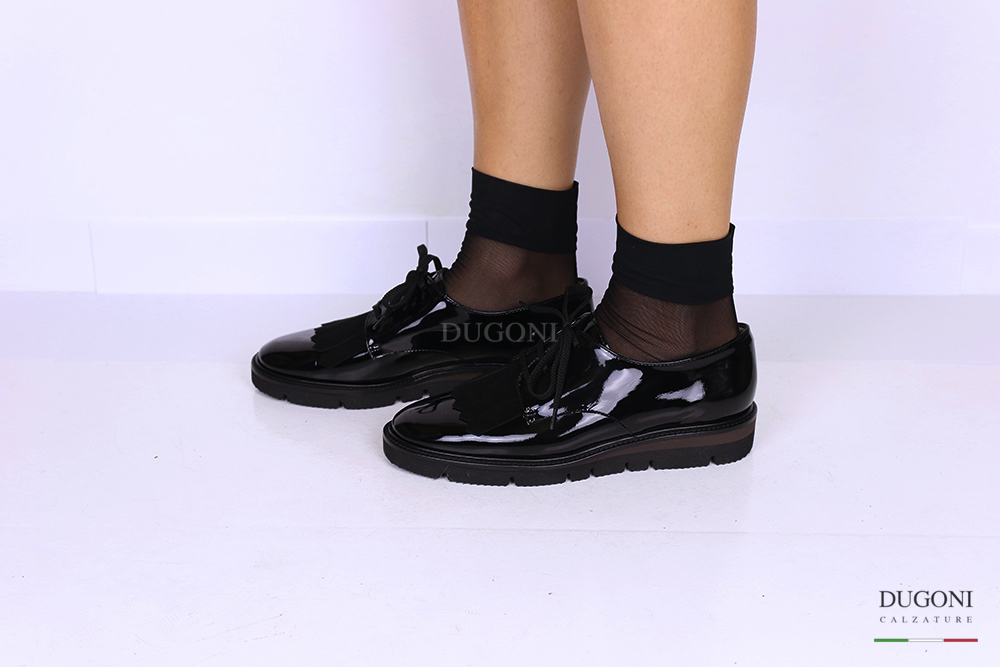 Sneakers di vernice nera D1119 – Dugoni Calzature – Made in Italy