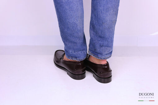 Mocassino in pelle abrasivata bordeaux </br> U276 Calzature uomo