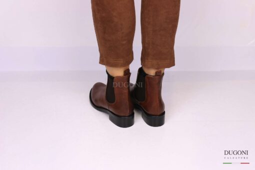 Stivaletto in pelle marrone con sfumature   </br> D1214 Scarpe donna