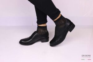 Slip on  in pelle nera  </br> D663 Scarpe donna