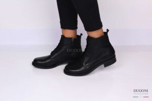 Anfibio tondo in pelle nero </br> D1225 Anfibi