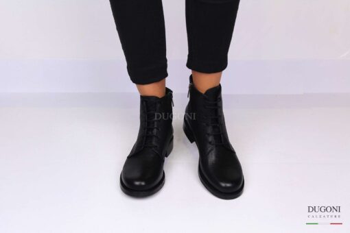 Anfibio tondo in pelle nero </br> D1225 Anfibi
