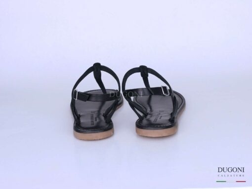 Sandalo infradito in pelle nero <br/>D1291 Sandali bassi