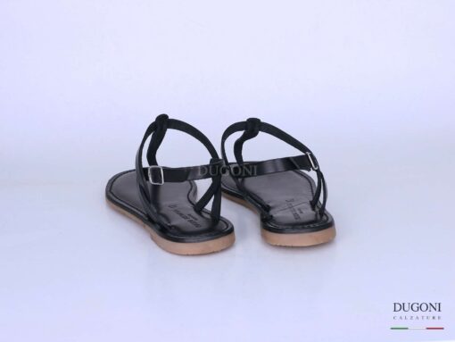 Sandalo infradito in pelle nero <br/>D1291 Sandali bassi