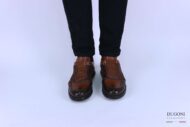 Sneakers in nappa glove marrone chiaro con elastici – BELLO’</br> U315 Calzature uomo