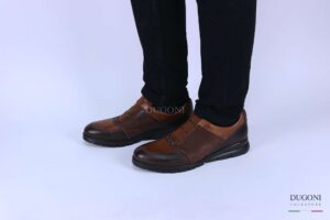 Sneakers in nappa glove marrone chiaro con elastici – BELLO’</br> U315 Calzature uomo