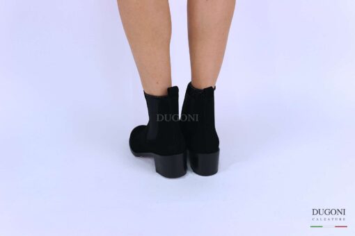 Stivaletto liscio in camoscio nero </br> D1323 Scarpe donna