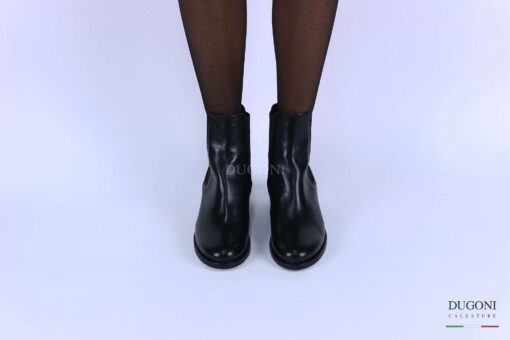 Stivaletto in pelle nera tacco50  </br> D1317 Scarpe donna
