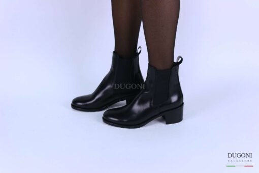 Stivaletto in pelle nera tacco50  </br> D1317 Scarpe donna