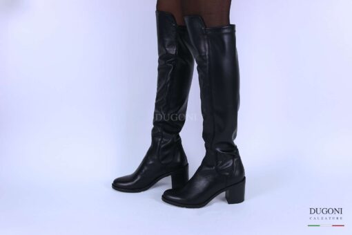 Stivale cuissard in pelle nero <br> D1343 Scarpe donna