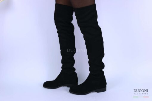 Stivale cuissard in camoscio nero <br> D1313 Scarpe donna