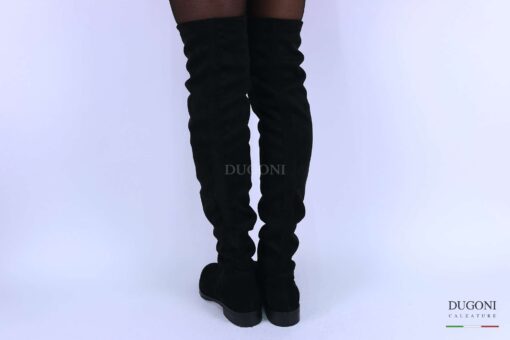 Stivale cuissard in camoscio nero <br> D1313 Scarpe donna