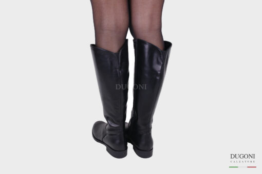 Stivale pelle nera gambale XL </br> D1358 Scarpe donna