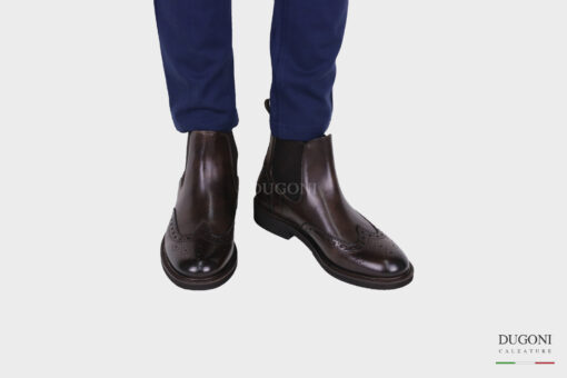 Stivaletto marrone con elastici <br>U334 Calzature uomo