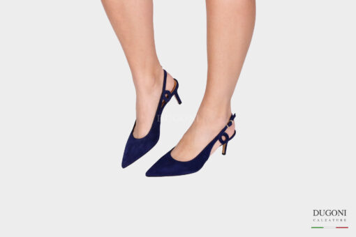 Slingback camoscio blu </br> D1379 Outlet