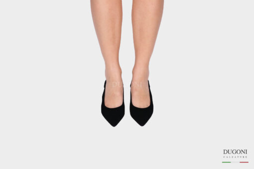 Slingback camoscio nero </br> D1380 Outlet