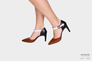 Décolleté charleston in pelle tricolor </br> D1387 Mary Jane