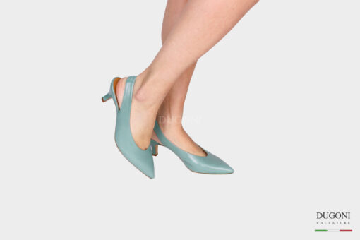 Slingback pelle color tiffany</br> D1367 Outlet