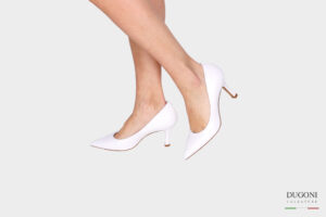 Décolleté sfilato in pelle bianco</br>D1366 COLLEZIONE SPOSA