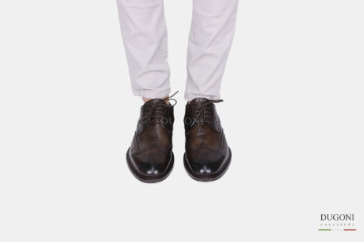 Stringata sfoderata marrone </br> <span>-lavorazione blake- </span></br>BRECOS </br> U337 Calzature uomo
