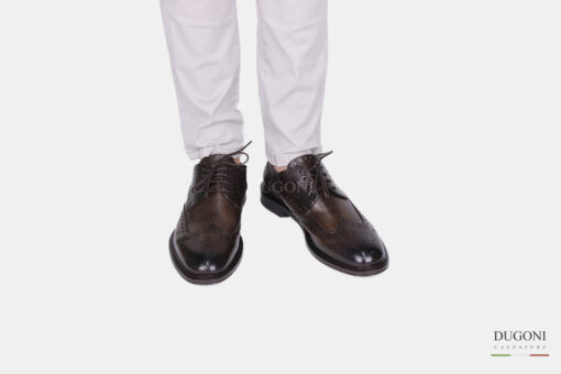 Stringata sfoderata marrone </br> <span>-lavorazione blake- </span></br>BRECOS </br> U337 Calzature uomo
