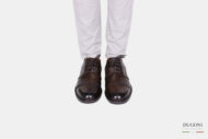 Stringata marrone fondo iniezione  </br> U339 Calzature uomo