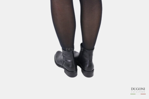 Stivaletto in pelle nappa nero con cerniera  </br> D1439 Scarpe donna