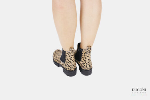 Stivaletto in cavallino leopardato  </br> D1452 Scarpe donna