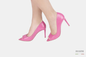 Décolleté spuntata in pelle fucsia <br/>D1494 COLLEZIONE SPOSA