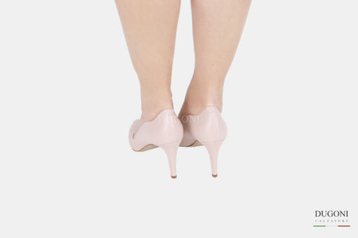 Décolleté con scollo a cuore in pelle cipria  <br/>D1498 COLLEZIONE SPOSA