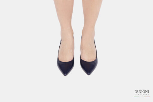 Décolleté sfilata in pelle blu <br/> D1499 Décolleté