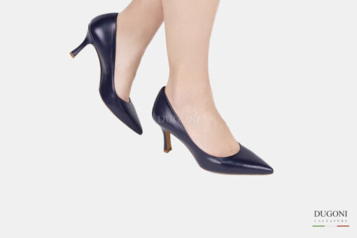 Décolleté sfilata in pelle blu <br/> D1499 Décolleté