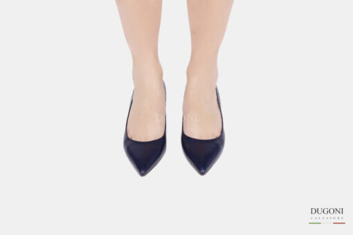 Décolleté in pelle blu <br/>D1505 Décolleté