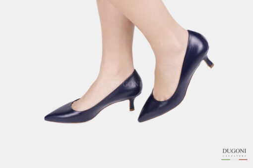 Décolleté in pelle blu <br/>D1505 Décolleté