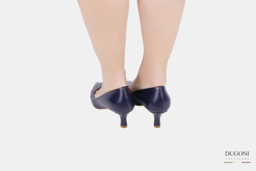 Décolleté in pelle blu <br/>D1505 Décolleté