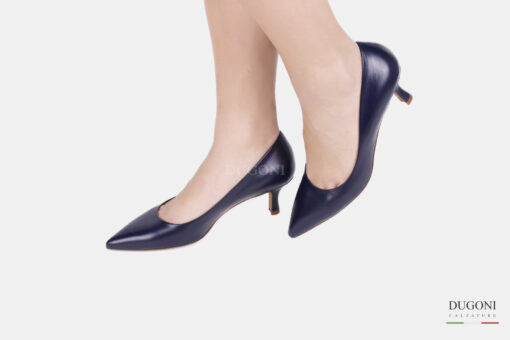 Décolleté in pelle blu <br/>D1505 Décolleté