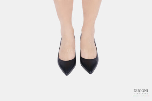 Décolleté in pelle nera <br/>D1506 Décolleté