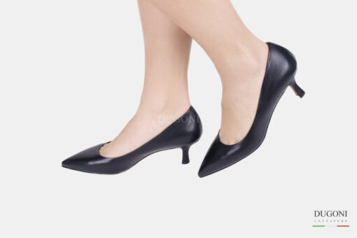 Décolleté in pelle nera <br/>D1506 Décolleté