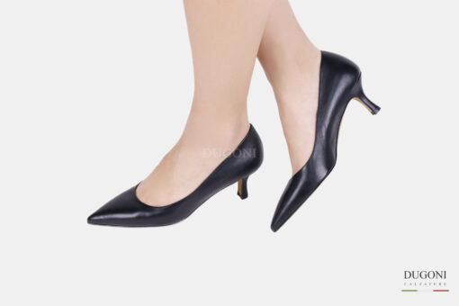 Décolleté in pelle nera <br/>D1506 Décolleté