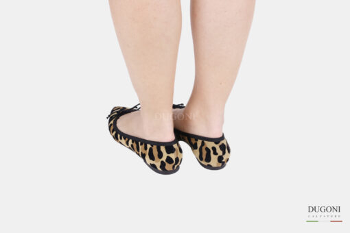 Ballerina leopardino in camoscio </br> D1607 Ballerine