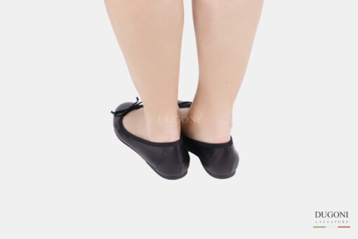 Ballerina nera con fiocchetto in raso  </br> D1297 Ballerine