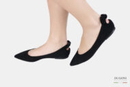 Ballerina fiocchetto in camoscio nero  </br> D879 Ballerine
