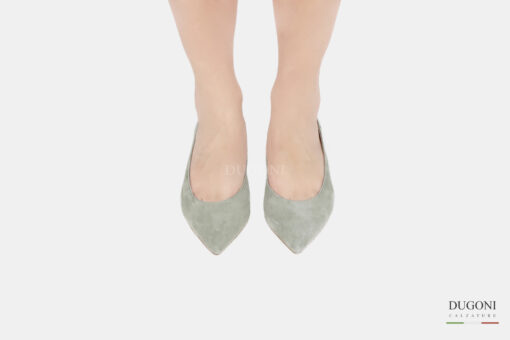 Décolleté in camoscio verde <br/>D1516 Décolleté