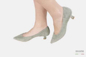 Décolleté in camoscio verde <br/>D1516 Décolleté