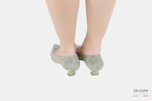 Décolleté in camoscio verde <br/>D1516 Décolleté