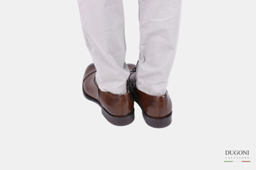 Francesina in pelle marrone cuoio </br> <span>-lavorazione blake- </span> </br>BRECOS <br/> U346 Calzature uomo