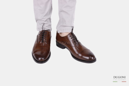 Francesina in pelle marrone cuoio </br> <span>-lavorazione blake- </span> </br>BRECOS <br/> U346 Calzature uomo