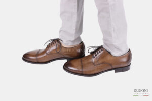 Stringata derby marrone cuoio </br> <span>-lavorazione blake- </span></br> BRECOS  <br/> U347 Calzature uomo
